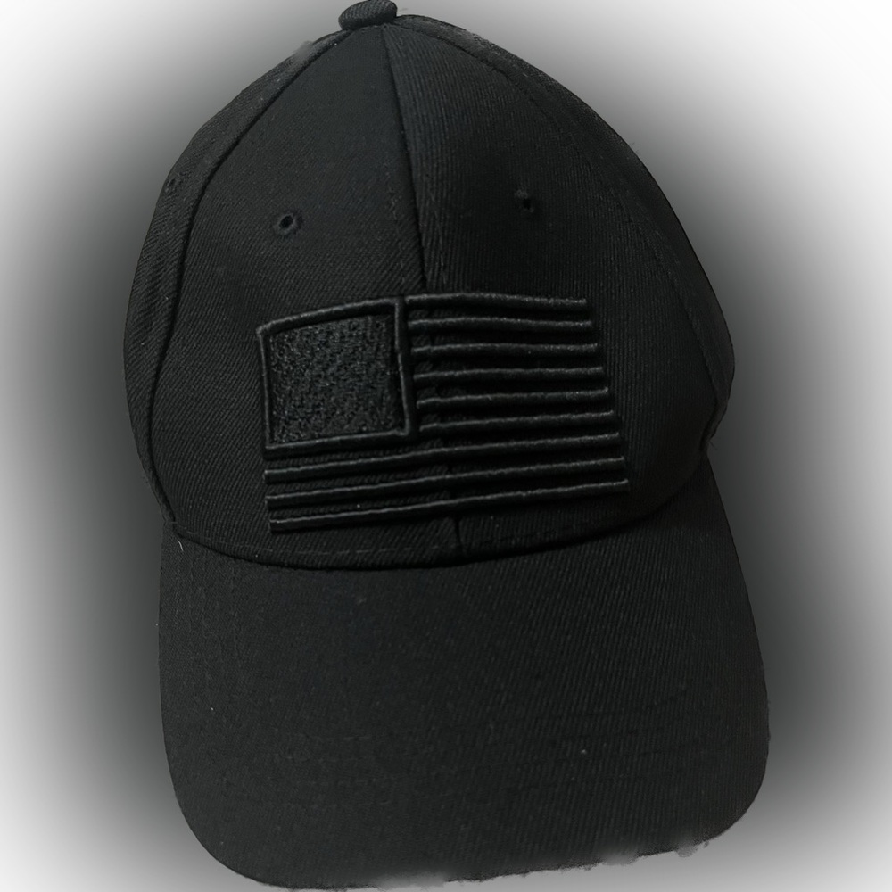 USA Men’s Women’s Embroidered Flag Hat in Black